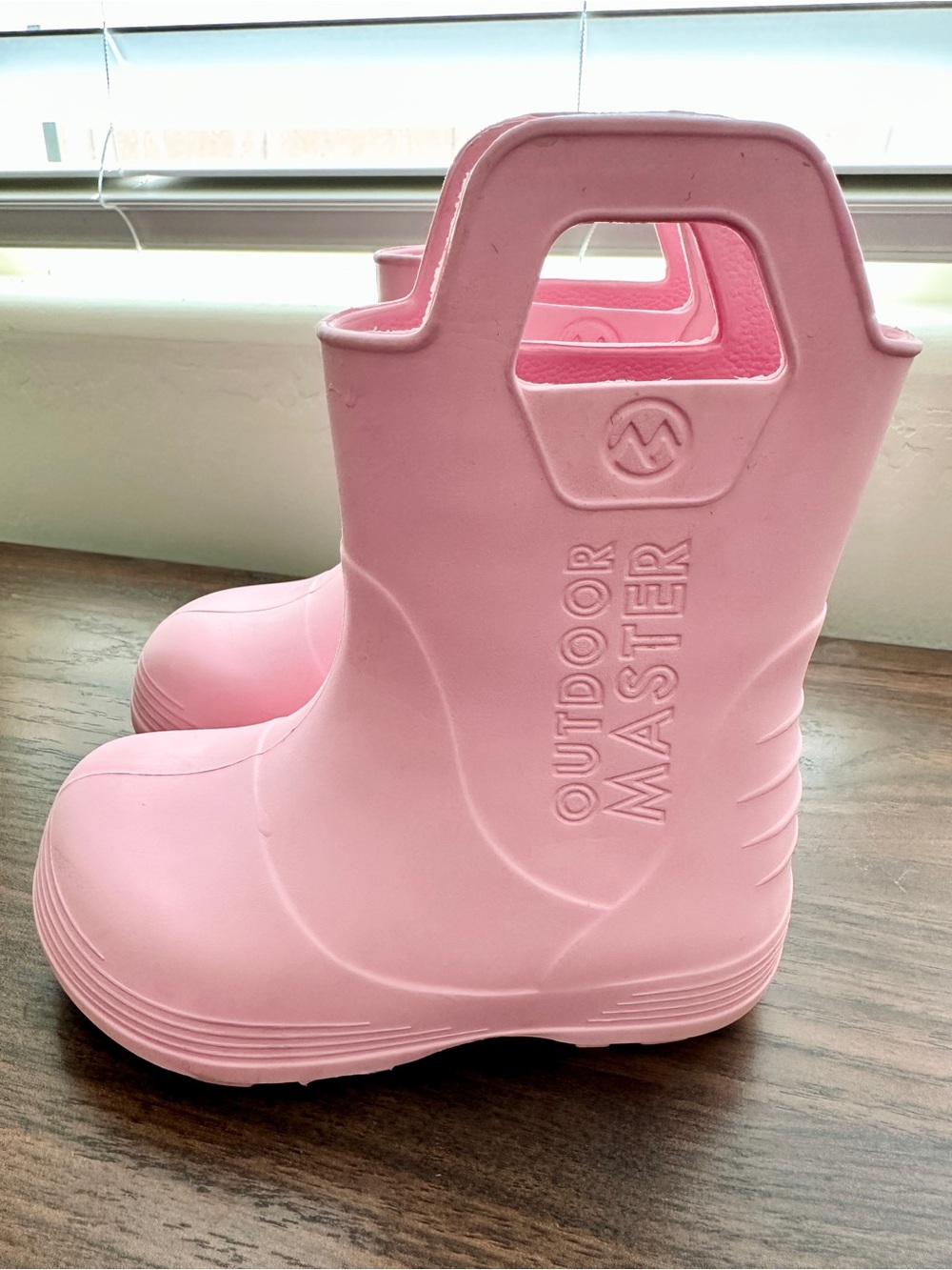 Outdoor Master Rain Boots Pull On Handles Toddler Size 8 Ballet Pink